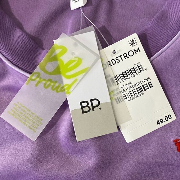 BP. Be Proud Gender Inclusive Pride Velour Sweatshirt Small Purple Hyacinth Love - Picture 3 of 6